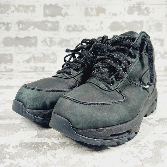 Nike Air Max Goadome 2013 Black Leather Lace Up Waterproof Boots B1 - Picture 2 of 11